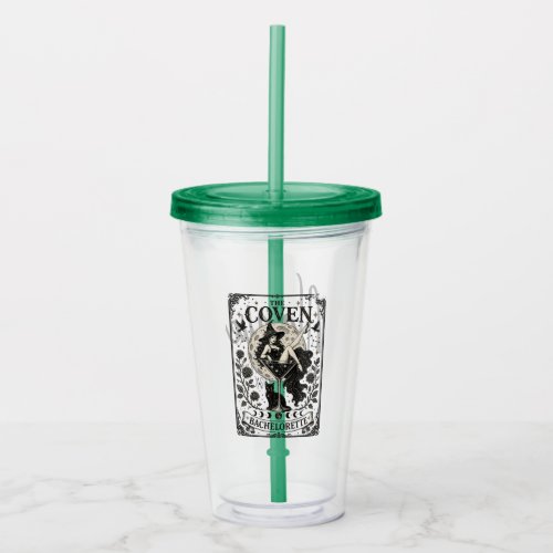 Witchy The Coven Tarot Bachelorette Squad Name Acrylic Tumbler
