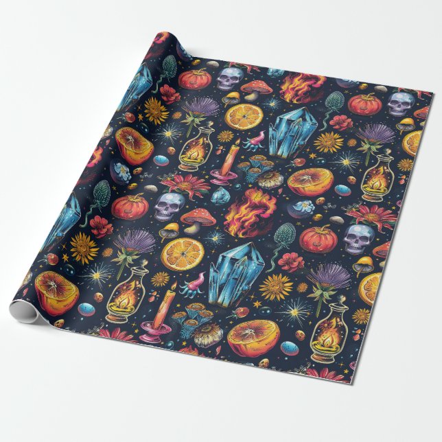 Witchy Things Wrapping Paper (Unrolled)
