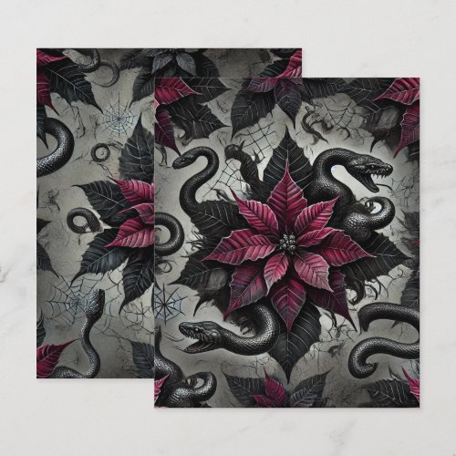 Witchy Venomous Poinsettia Blooms Scrapbook Paper