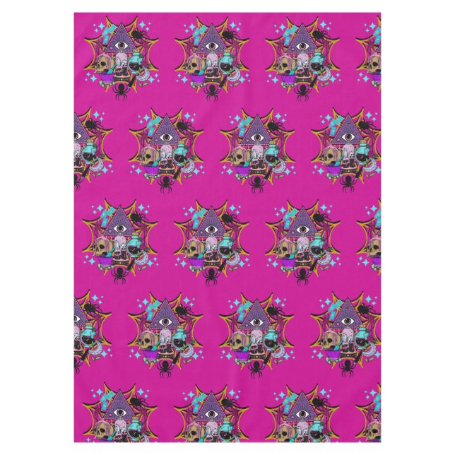 Witchy Vibes and Spiders Tablecloth (Front)