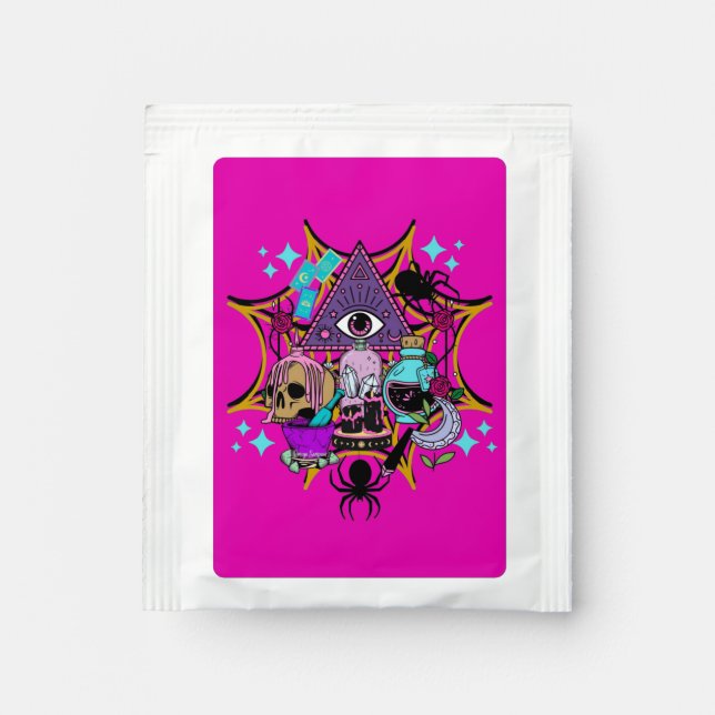Witchy Vibes and Spiders Tea Bag Drink Mix (Front)
