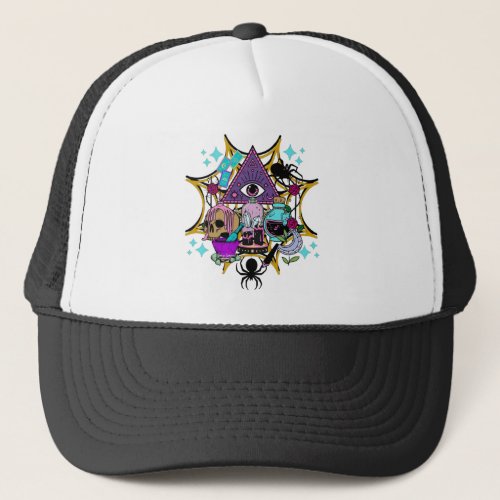 Witchy Vibes and Spiders Trucker Hat
