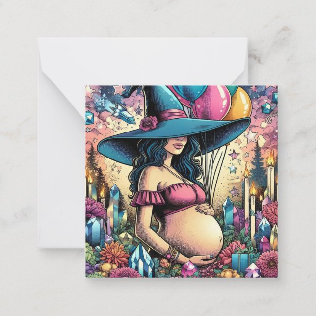 WItchy Vibes | Baby | Pregnancy | Mom Note Card (Front)