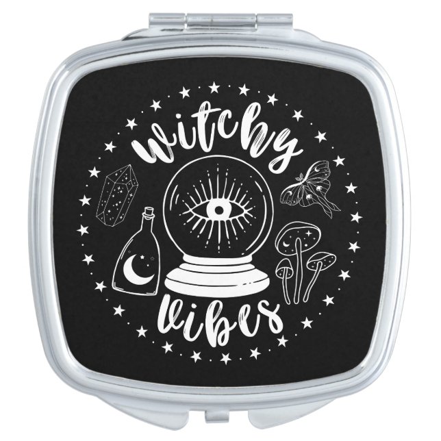 Witchy Vibes Compact Mirror (Front)