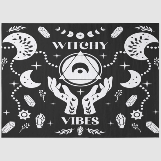 Witchy Vibes Halloween Decoupage Tissue Paper (Front)