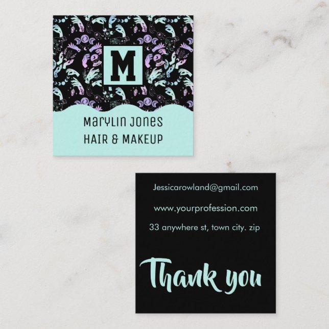 WITCHY VIBES HALLOWEEN SQUARE BUSINESS CARD (Front/Back)