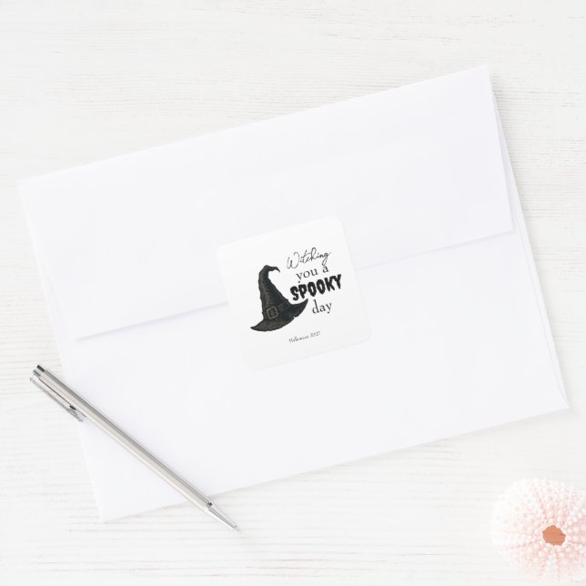 Witchy Vibes - Spooky & Stylish |  Square Sticker (Envelope)