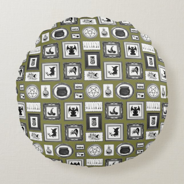 WITCHY WALLS ROUND PILLOW (Front)