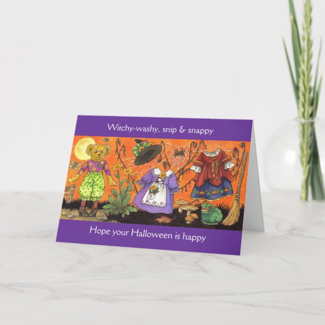 Witchy Washy Halloween Card (Front)