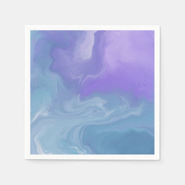 Witchy Watercolor Purple and Teal Darkly Feminine Napkins (Front)