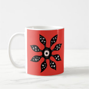Witchy Weird Eye Creature Floral Horror Red Coffee Mug