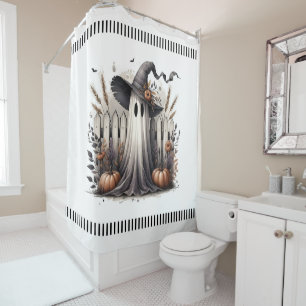 Witchy Welcome – Autumn Magic at the Fence Shower Curtain