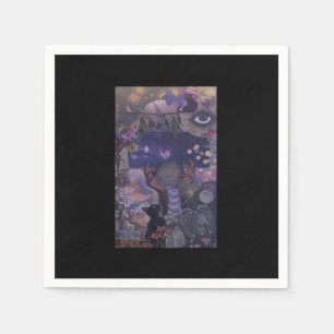 Witchy Whimsigoth Aesthetic With Cats Napkins