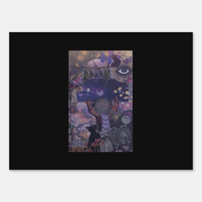 Witchy Whimsigoth Aesthetic With Cats Sign (Front)