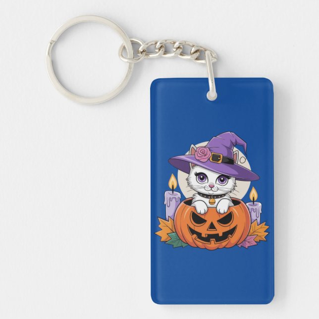 Witchy Whiskers Keychain (Front)