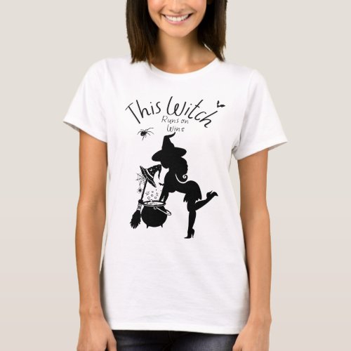 Witchy Wine Lover Halloween T_Shirt