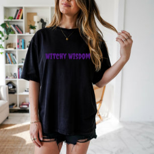 Witchy Wisdom purple typography T-Shirt