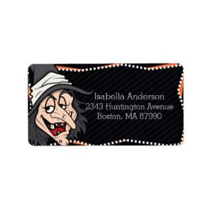 Witchy Witch Halloween Return Address Label