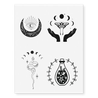 Witchy Witch Pagan Temporary Tattoos