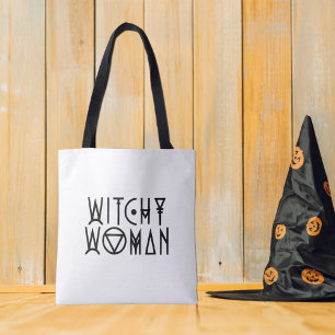 Witchy Woman Cute Black Witch Halloween Tote Bag