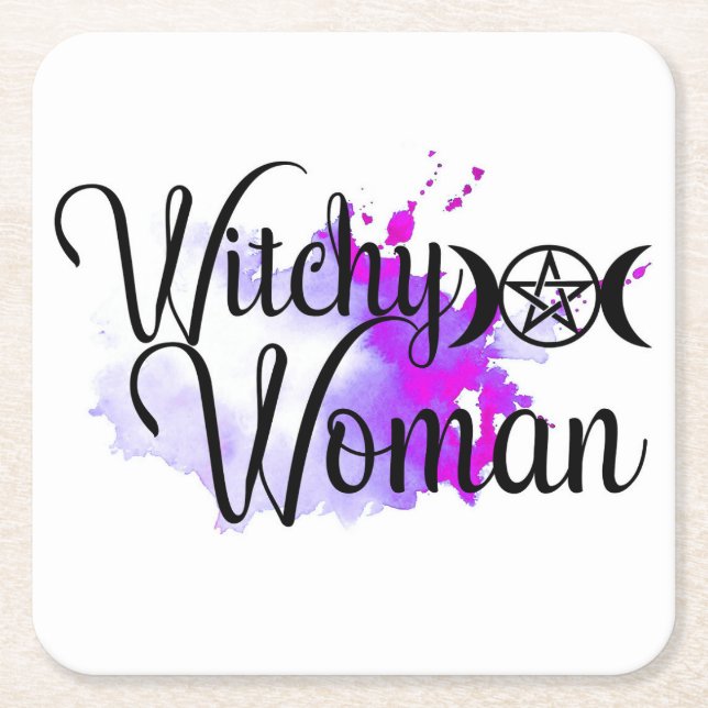 Witchy Woman Square Paper Coaster (Front)