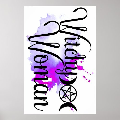 Witchy Woman Watercolor Poster