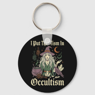 Witchy Woman Wiccan Witches Bruja Feminist Funny Keychain