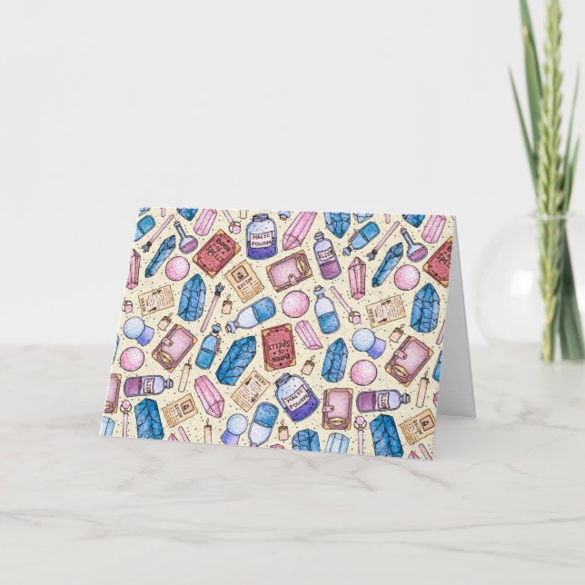 Witchy Wonders Greeting Card (Blank) (Front)