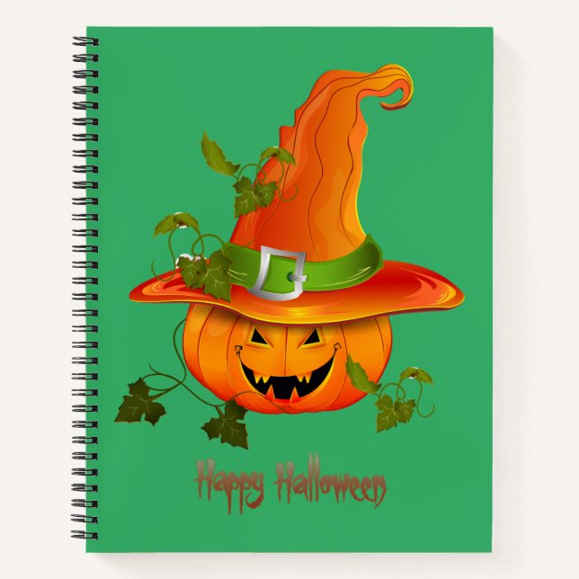 Witchy Wonders: Halloween Themed Custom Notebook (Front)