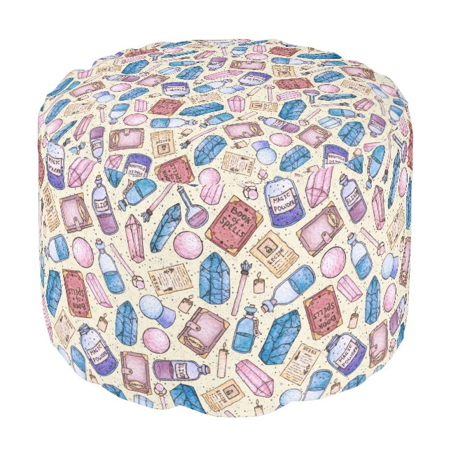 Witchy Wonders Pouf (Angled Front)