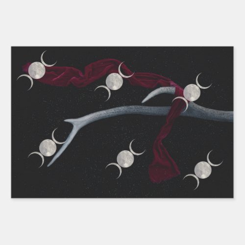 Witchy Woods Triple Moon wrapping paper