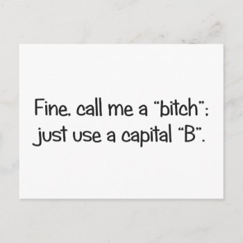 With A Capital B Postcard by egogenius at Zazzle