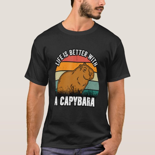 With a Capybara Capybara T-Shirt (Front)