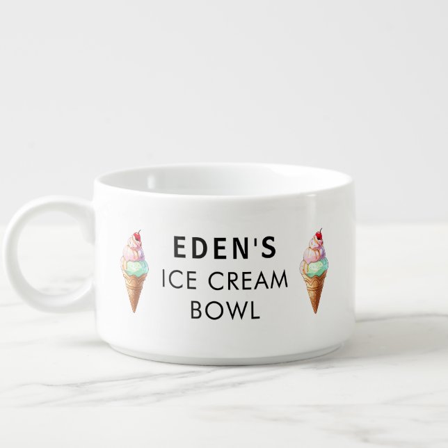 With a Cherry on Top Custom Ice Cream Bowl (Right)