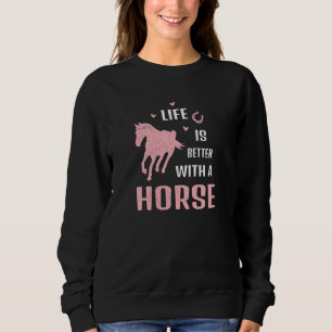with a horse Riding stable Equestrian Sweatshirt