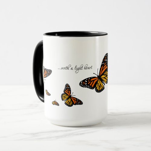 With a Light Heart _ Monarch Butterfly Mug