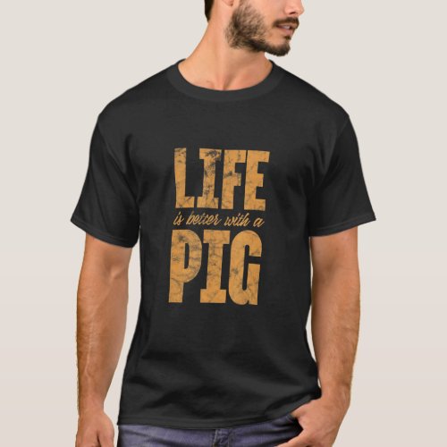 With A Pig Pigs Owner Farmer Vintage T_Shirt