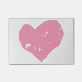with a pink heart post-it notes