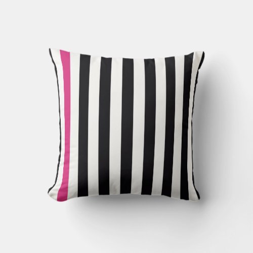 With A Pink Stripe Throw Pillow