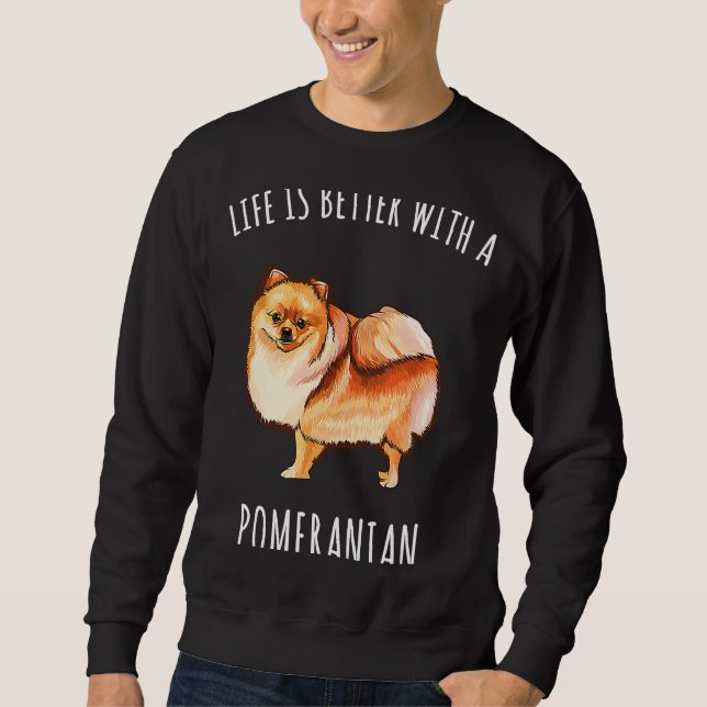 With A Pomeranian Dog Sweatshirt (Front)
