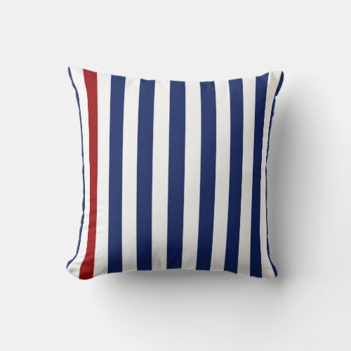 With A Red Stripe Throw Pillow