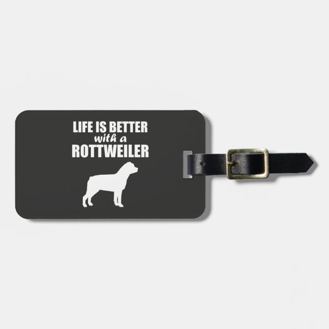 With A Rottweiler Luggage Tag (Front Horizontal)