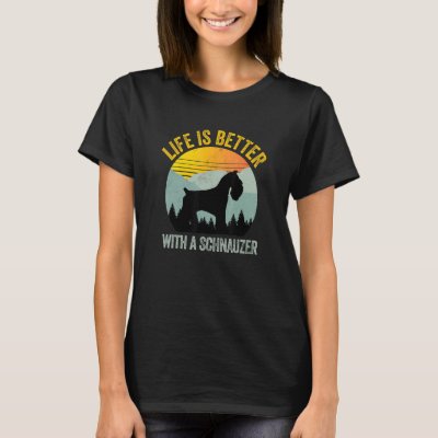 With A Schnauzer Retro Summer Distressed T-Shirt