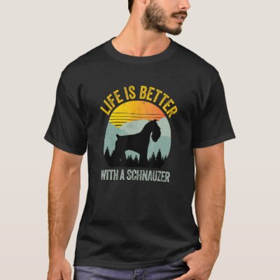 With A Schnauzer Retro Summer Distressed T-Shirt