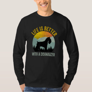 With A Schnauzer Retro Summer Distressed T-Shirt