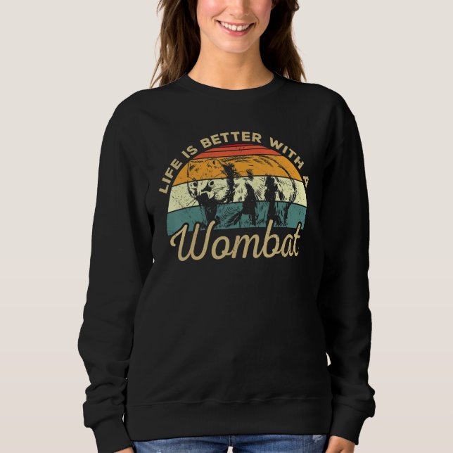 With A Wombat Retro Wombat Design Sweatshirt (Front)
