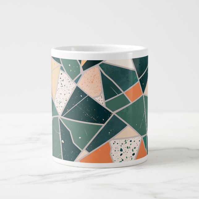 with abstract geometric pattern giant coffee mug (Front)