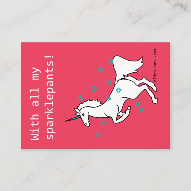 With all my sparklepants! - AI Weirdness valentine Enclosure Card (Front)
