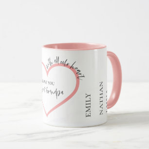 With All Our Heart Grandparents Cute Illustration Mug