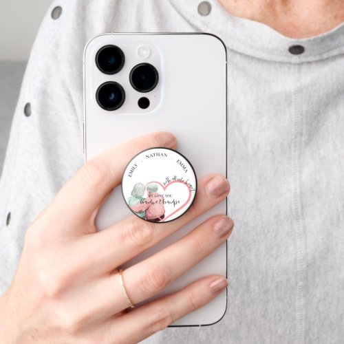 With All Our Heart Grandparents Illustration PopSocket